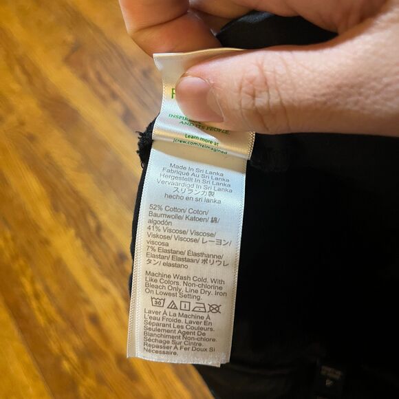 J.Crew Kallie Fit Straight Leg Chino Trousers Black Women's Size 4 Pants - Picture 4 of 10